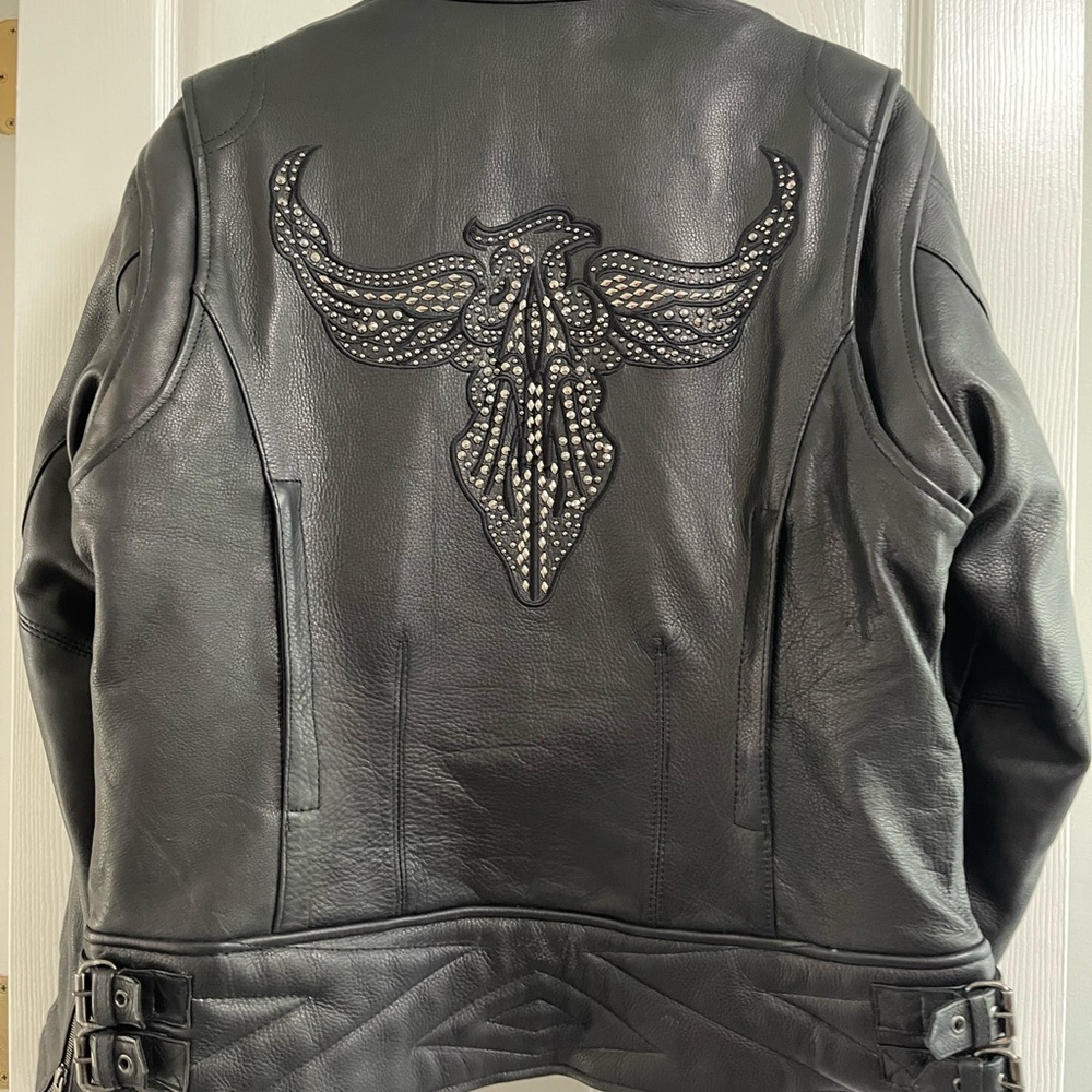 Women’s biker leather jacket- size XL
